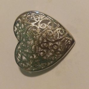 Silver heart pin